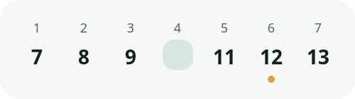 Viikkonauha-widget viikon seitsemälle päivälle